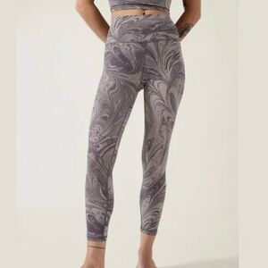 Athleta Marble Grey Cropped Leggings Transcend 7/8 Tight
